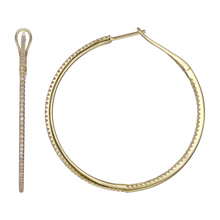 Load image into Gallery viewer, 14K Gold Diamond Pavé Hoops
