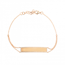 Load image into Gallery viewer, 14K Gold Engravable Diamond ID Bracelet
