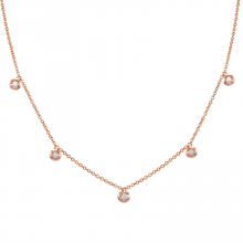 Load image into Gallery viewer, 14K Gold Bezel Charms Diamond Necklace
