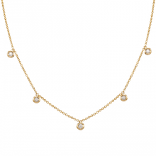 Load image into Gallery viewer, 14K Gold Bezel Charms Diamond Necklace
