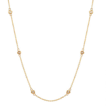 14K Gold Diamond By The Yard Necklace