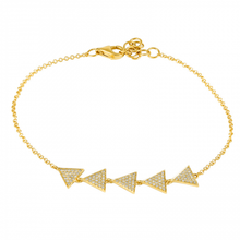 Load image into Gallery viewer, 14K Gold Diamond Triangles Bracelet
