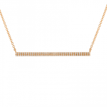 Load image into Gallery viewer, 14K Gold Double Diamond Bar Necklace
