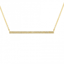 Load image into Gallery viewer, 14K Gold Double Diamond Bar Necklace

