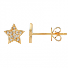Load image into Gallery viewer, 14K Gold Star Diamond Earrings
