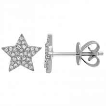 Load image into Gallery viewer, 14K Gold Star Diamond Earrings
