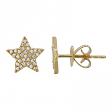 Load image into Gallery viewer, 14K Gold Star Diamond Earrings
