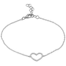 Load image into Gallery viewer, 14K Gold Diamond Open Heart Bracelet
