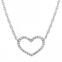Load image into Gallery viewer, 14K Gold Diamond Open Heart Necklace
