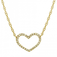 Load image into Gallery viewer, 14K Gold Diamond Open Heart Necklace

