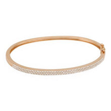 Load image into Gallery viewer, 14K Gold 3 Row Diamond Bangle
