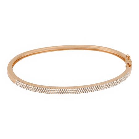 14K Gold 3 Row Diamond Bangle