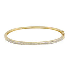 Load image into Gallery viewer, 14K Gold 3 Row Diamond Bangle
