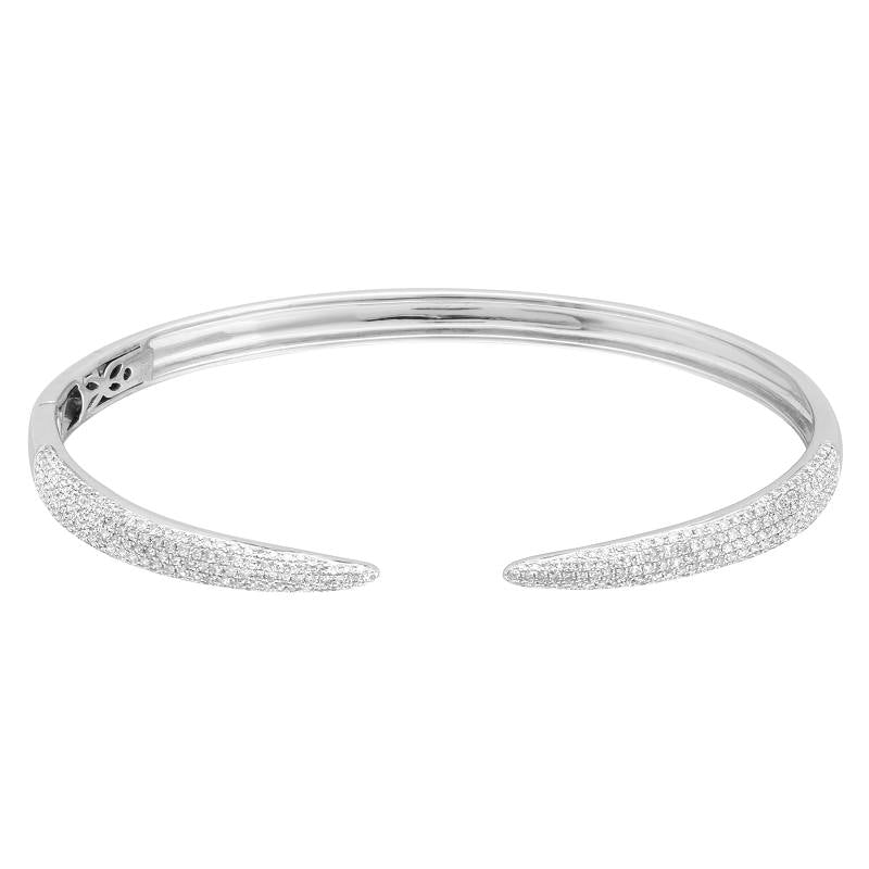 14K Gold Open Claw Diamond Bangle