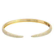 Load image into Gallery viewer, 14K Gold Open Claw Diamond Bangle
