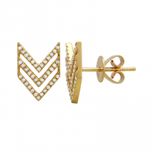 Load image into Gallery viewer, 14K Gold Diamond Arrow Earrings
