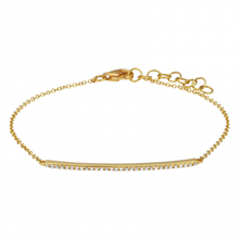 Load image into Gallery viewer, 14K Gold Single Diamond Bar Bracelet
