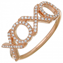 Load image into Gallery viewer, 14K Gold Diamond XOXO Ring
