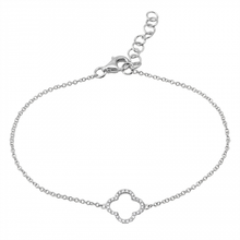 Load image into Gallery viewer, 14K Gold Diamond Open Clover Bracelet
