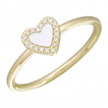 Load image into Gallery viewer, 14K Gold Mother Of Pearl Mini Heart Ring
