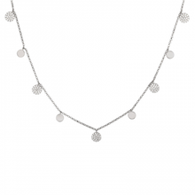 Load image into Gallery viewer, 18K Gold Multi Diamond Disk Necklace
