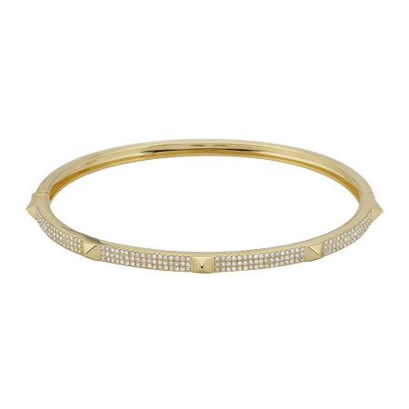 14K Diamond Medium Spike Bangle