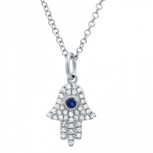 Load image into Gallery viewer, 14K Gold Diamond Hamsa Necklace
