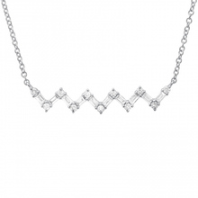 Load image into Gallery viewer, 14K Gold Diamond Zig Zag Baguette Necklace
