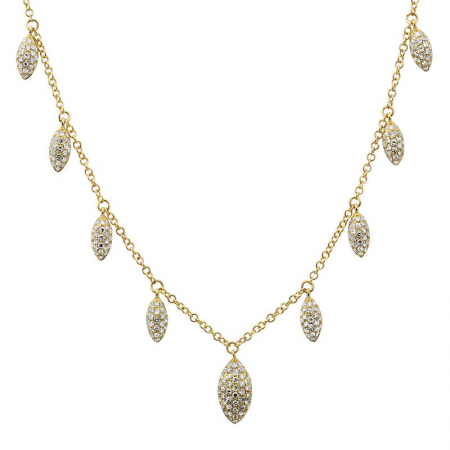 14K Gold Multi Diamond Necklace