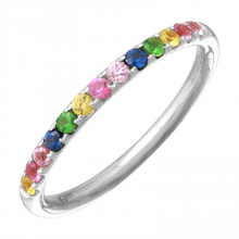 Load image into Gallery viewer, 14K Gold Multi Gemstone Eternity Ring
