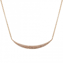 Load image into Gallery viewer, 14K Gold Diamond Curved Bar Necklace
