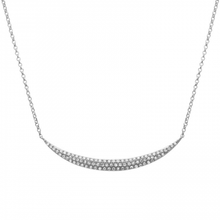 Load image into Gallery viewer, 14K Gold Diamond Curved Bar Necklace
