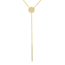 Load image into Gallery viewer, 14k Yellow Gold Diamond Circle Lariat Necklace
