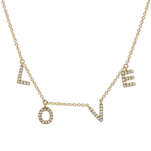 Load image into Gallery viewer, 14K Gold Diamond Love Necklace

