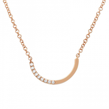 Load image into Gallery viewer, 14K Gold Diamond Curved Bar Necklace
