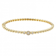 Load image into Gallery viewer, 14K Yellow Gold Diamond Round Bangle
