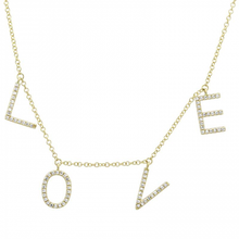 Load image into Gallery viewer, 14K Gold Diamond Large Love Necklace
