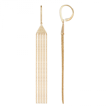 14K Gold Fringe Chain Earrings
