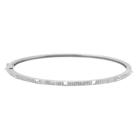 14K Gold Diamond Small Spike Bangle