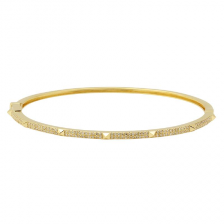 14K Gold Diamond Small Spike Bangle