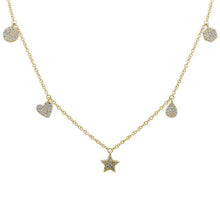 Load image into Gallery viewer, 14k Gold Multi-Shape Diamond Necklace
