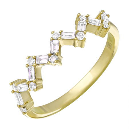 14K Gold Diamond Baguette Ring
