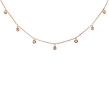 Load image into Gallery viewer, 14K Gold Diamond Tear Drop and Bezel Charm Necklace
