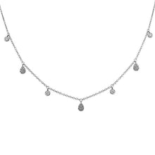Load image into Gallery viewer, 14K Gold Diamond Tear Drop and Bezel Charm Necklace
