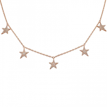 Load image into Gallery viewer, 14K Gold Diamond Dangling Star Necklace
