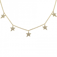 Load image into Gallery viewer, 14K Gold Diamond Dangling Star Necklace
