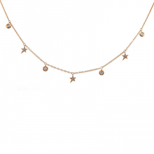 Load image into Gallery viewer, 14K Gold Diamond Star Bezel Necklace
