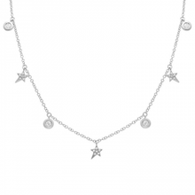 Load image into Gallery viewer, 14K Gold Diamond Star Bezel Necklace
