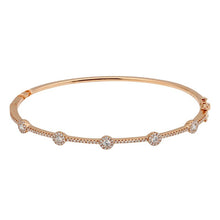 Load image into Gallery viewer, 14k Yellow Gold Multi Disk Diamond Bangle
