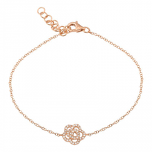 Load image into Gallery viewer, 14K Gold Diamond Camellia Flower Bracelet
